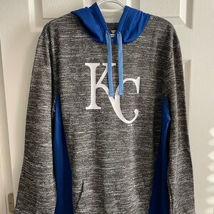 KC Logo Gray and Blue Hoodie LNWOT
